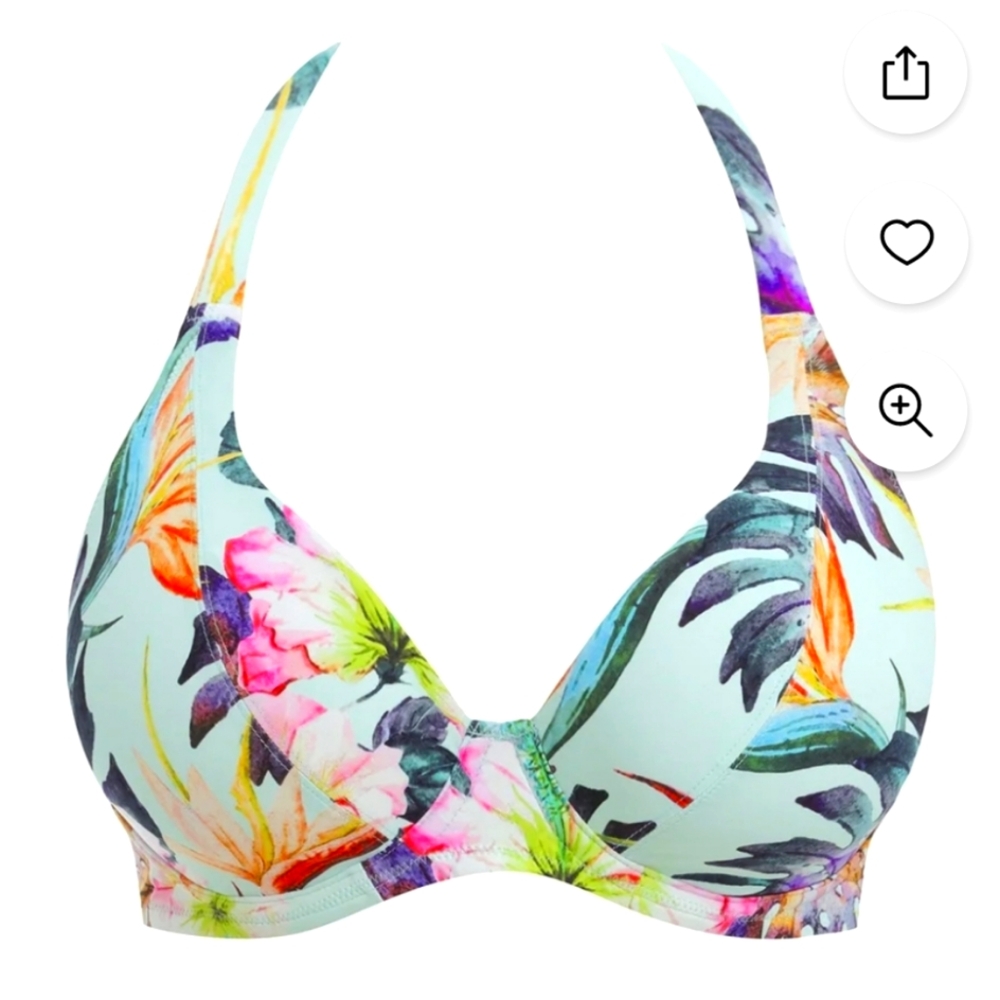 NWT Fantasie Paradiso Underwire Halter Bikini Top Underwire Sz M